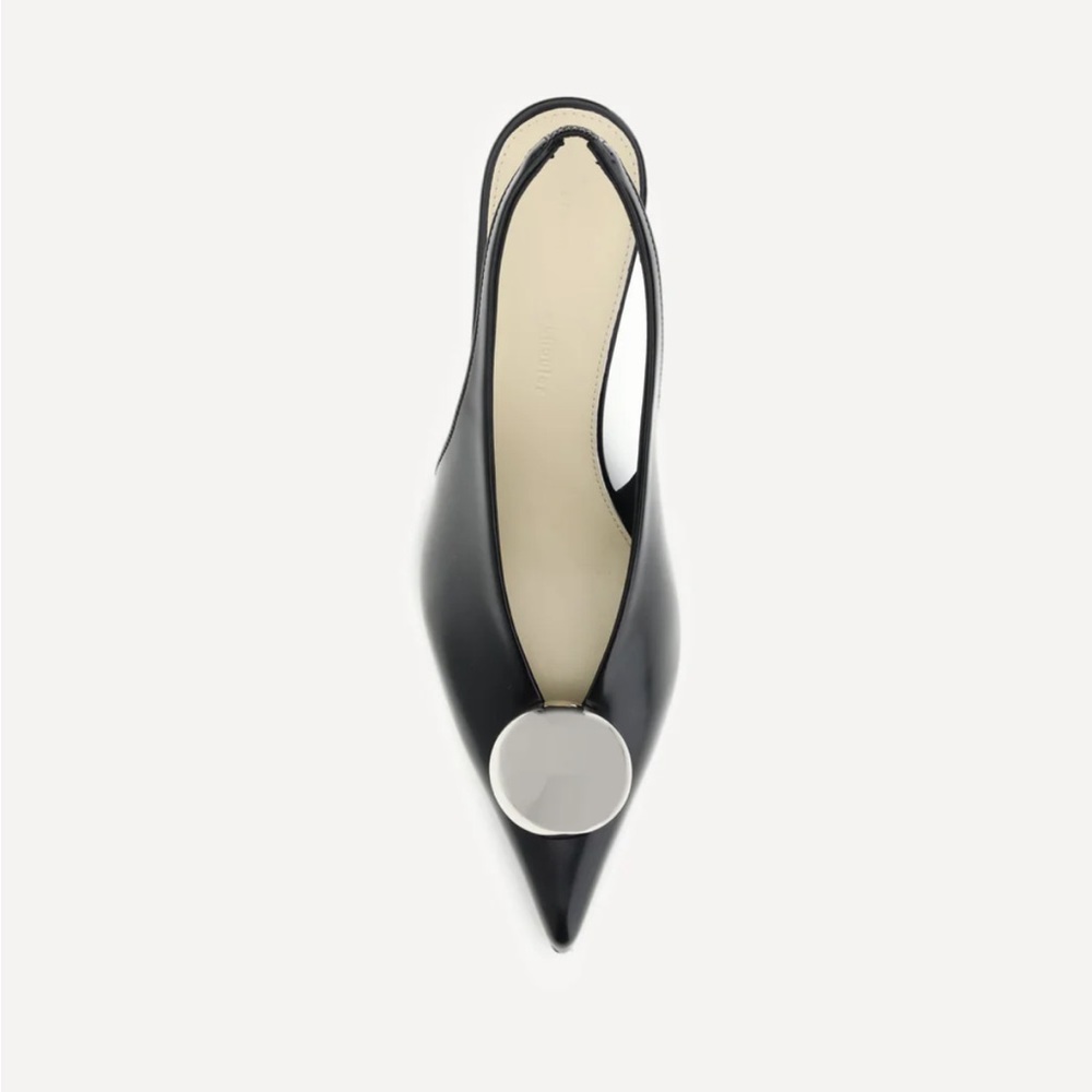 Proenza Schouler Black Slingback Heels with Silver Accent